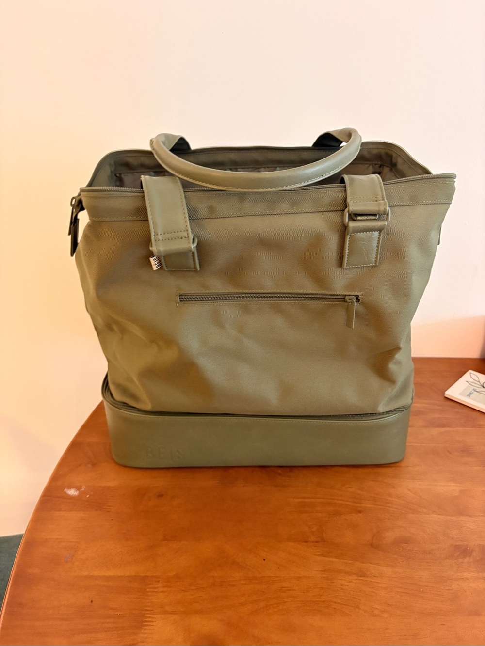 Beis Olive Green Mini Weekender Bag - Picture 4 of 8